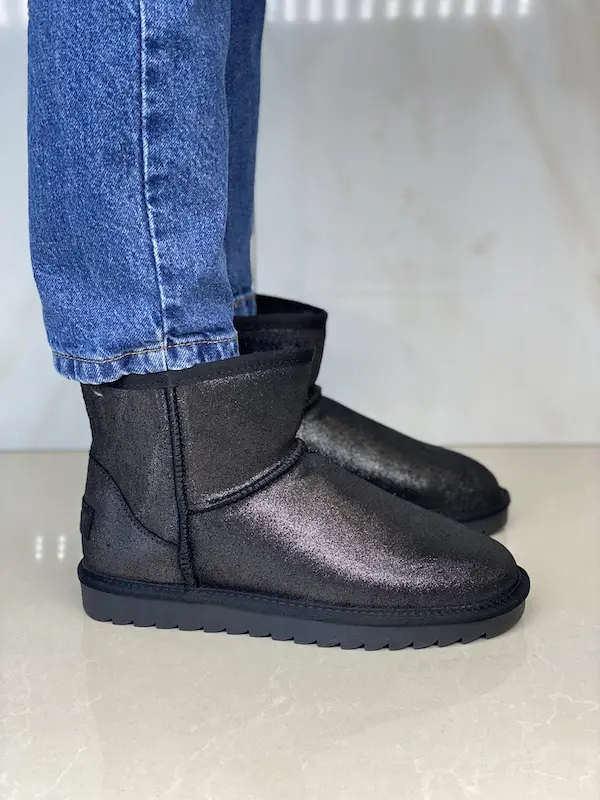 Femme Boot Colors of California Black Pailettes Silver Shoes Châteauneuf-les-Martigues 7