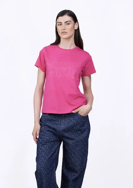 Femme T-shirt uni en coton regular Lina Magenta Silver Shoes Châteauneuf-les-Martigues 7