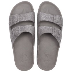 Femme Sandales Cacatoes plates TRANCOSO – COOL GREY Silver Shoes Châteauneuf-les-Martigues
