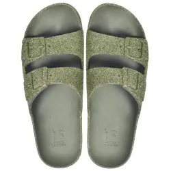 Femme Sandales Cacatoes plates TRANCOSO – KAKI Silver Shoes Châteauneuf-les-Martigues